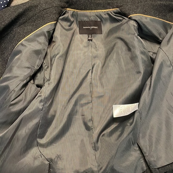 Banana Republic women’s charcoal grey military style pea coat light jacket. - Picture 10 of 12